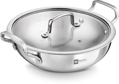 Bergner Triply Kadhai Girisha 24cm Glass Lid