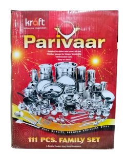Kraft Parivaar 111 Pcs. Premium Stainless Steel Family Kandaal Set by Vinod