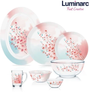 Luminarc Glass Dinner Set 33 Pieces French Elegance Floozen