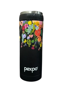 Pexpo Bottle Vacuum Insulated Crypto Art 500 430ml Black Floral